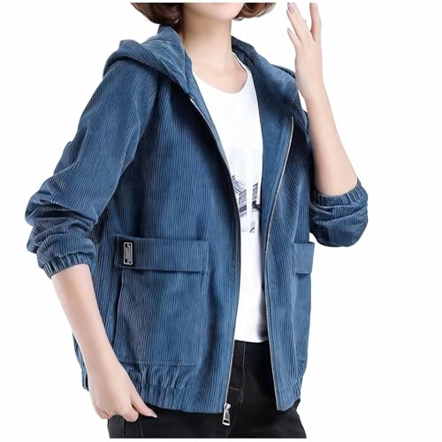 Blouson décontracté femme avec capuche veste mi-saison