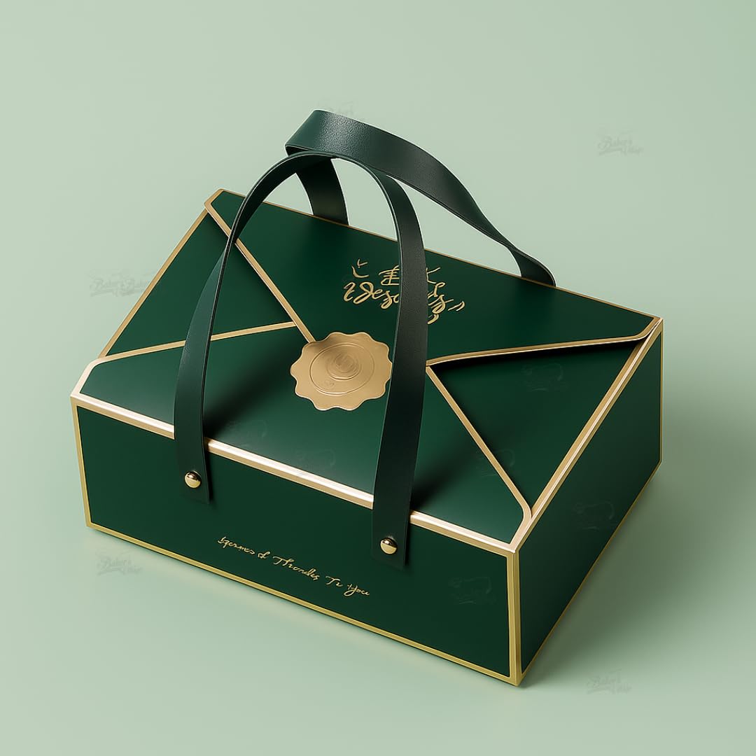 ★再販★【4つセット】パステルグリーン　タッセルBOX Hamper Box with Faux Leather Handle (2 PCS, 21.5 x 14 x 8 cm