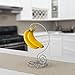 Home Basics Chrome Plated Steel Scroll Collection Banana Holder Tree Stand, Sturdy Rust Resistant Metal Hook, Silver