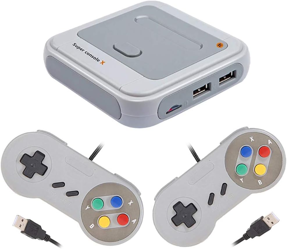 xiaolong R8 Wireless Retro Game Console, Built-in 40000 Classic Video Game Consoles with Dual USB Gamepad Support WiFi/LAN, Emulator Plug and Play TV Game Console- 128G