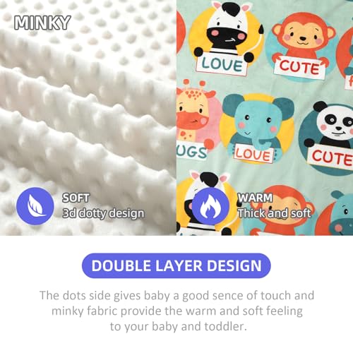 Image of Baby Nursery Bed Blankets Ultra Soft Double Layer Mini Blanket Minky Blanket Receiving Blankets Shower Gifts(Zoo,30 * 47in)