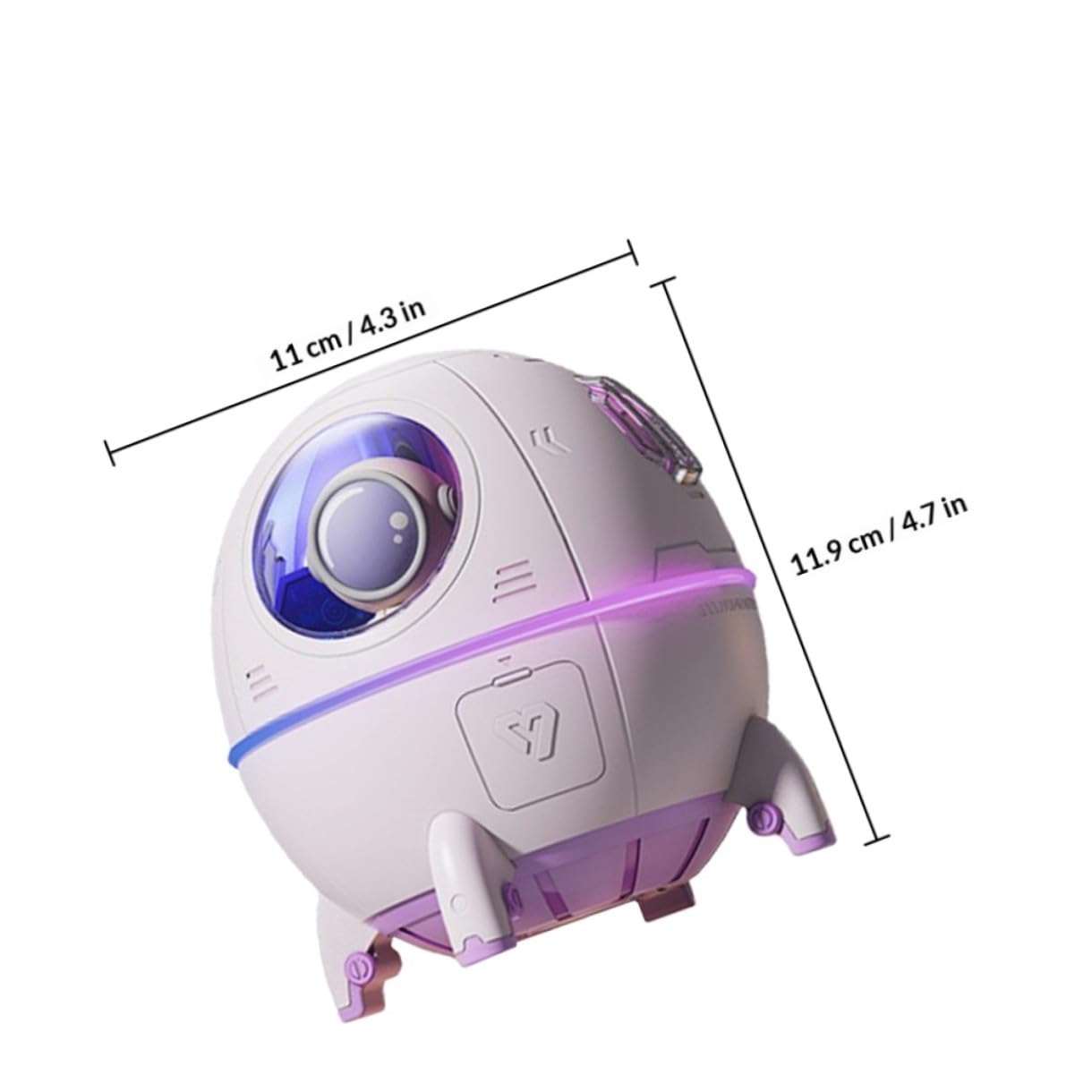 Humidificador de Aire para Bebés Luz Nocturna Colorida Diseño Nave Espacial Capacidad 220ml Silencioso para Dormitorio y Oficina
