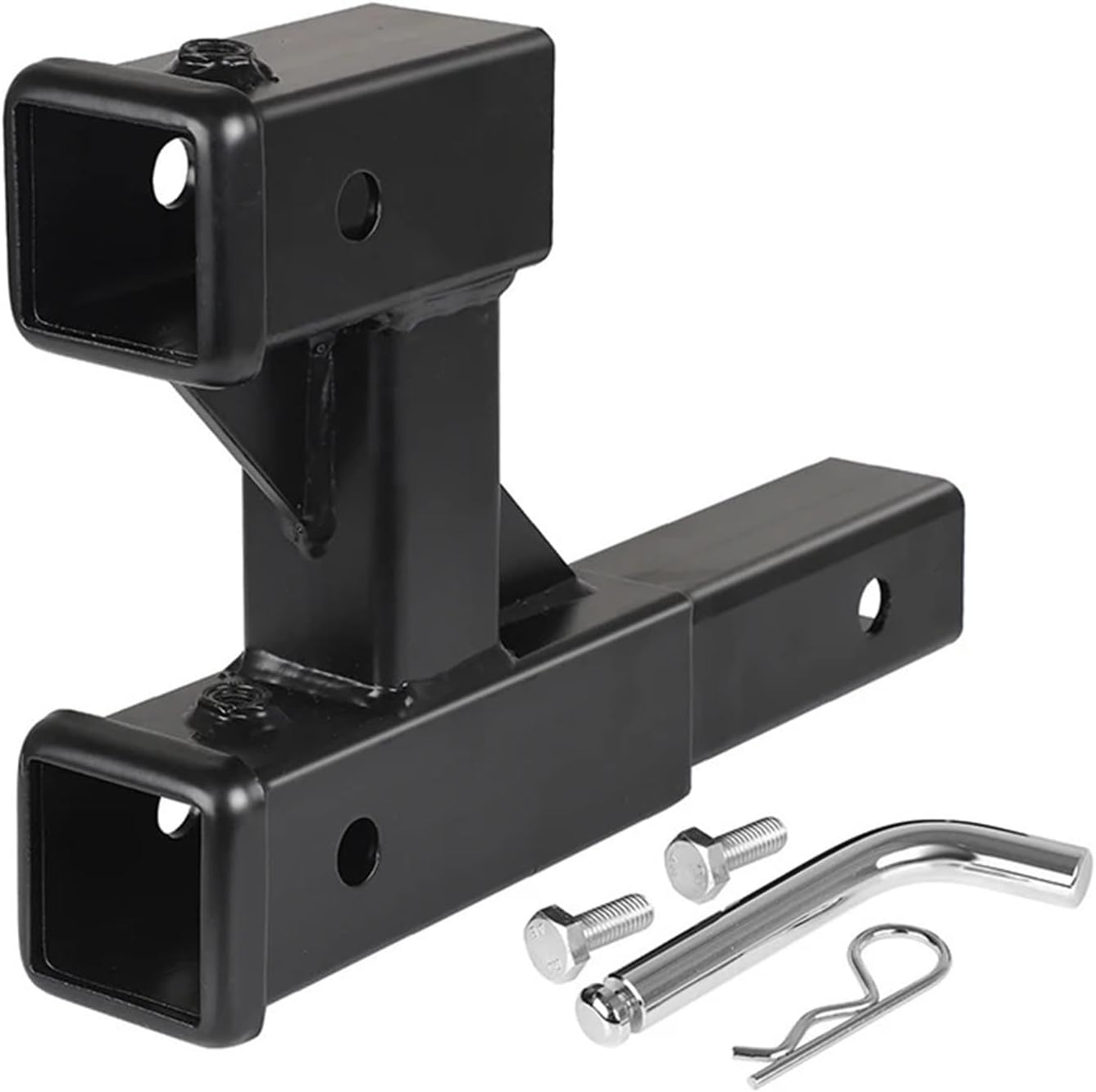 Dual Hitch Extension with Single Post 2-inch Receiver Trailer Extended Double Drag Towing Accessories
