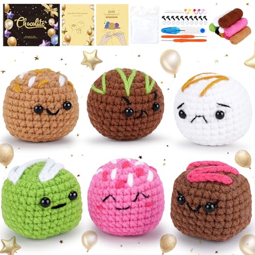 Crochet Kit for Beginners - 6 PCS Chocolates...