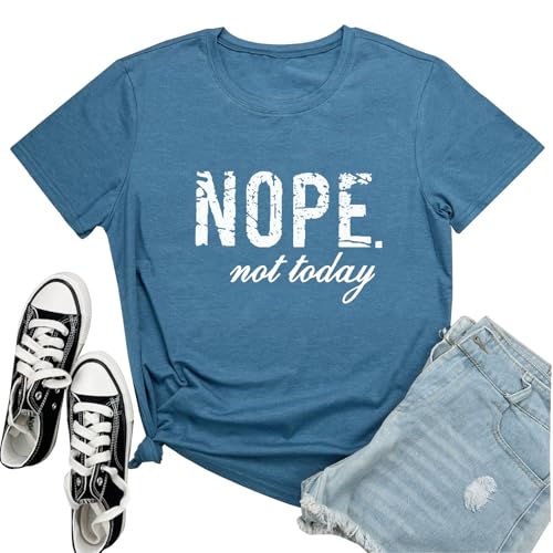 LOOKFACE Women Cute Tops Nope Summer Graphic Tees