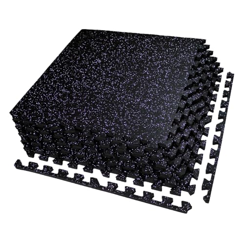 Image of AIRHOP 0.56in Thick 24 Sq Ft Exercise Equipment Mats, 6 Tiles Upgraded Rubber Top with High Density EVA Foam, Large Interlocking Puzzle Gym Flooring for Home Gym, Heavy Weight Workout, 24 x 24in