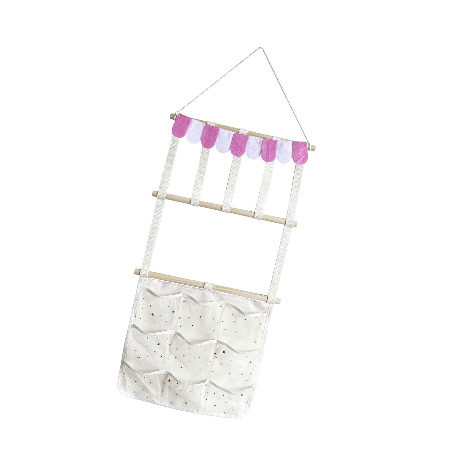 Qusinfc Wooden Hair Accessory Rack with Hooks for Barrettes, Scrunchies & Hair Ties Ties Storage Solution