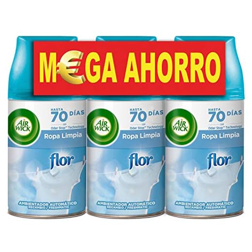 Air Wick Freshmatic Recambios de Ambientador Spray Automático, Fragrancia Flor, Pack de 3