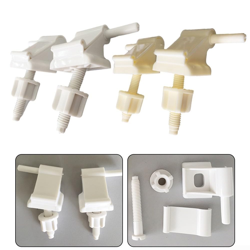 Accesorios para asientos de baño Toilet S-eat Hinge Set Plastic Toilet Seat Screws Replacement, Toilet Seat Hinges Bolts And Nuts For Top Mount Toilet Lid Fastener Parts Kit(Milky White)