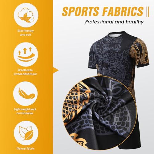 Pardofelis Camiseta de fútbol para niños, camiseta nº 7, camiseta de fútbol, pantalones cortos, calcetines y espinilleras, juego de camiseta de fútbol al aire libre para niño, Negro , 22