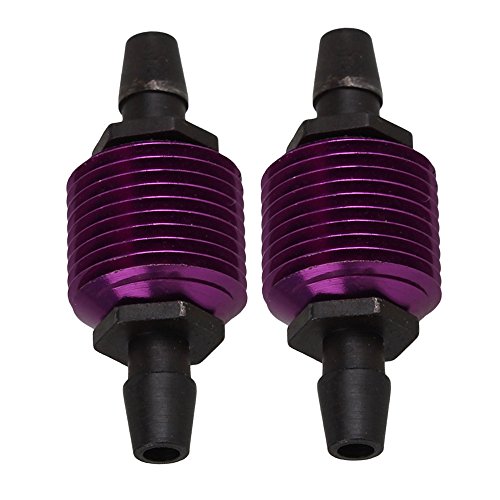 Sevender Gearbox 2pcs Replacement for RC Fuel Tank Air Cooler Compatible with RC1:8 1:10 1:16 80120 Purple Nitro Car Engine Fuel Cooler Aluminum Alloy