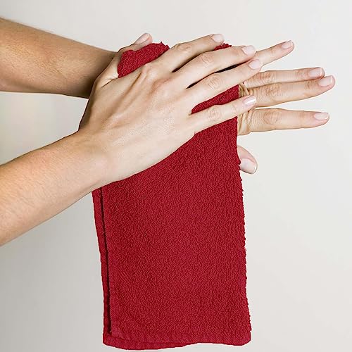 Image of Utopia Towels 24 Pack Cotton Washcloths Set, 100% Ring Spun Cotton, Premium Quality Flannel Face Cloths, Highly Absorbent and Soft Feel Fingertip Towels, Red