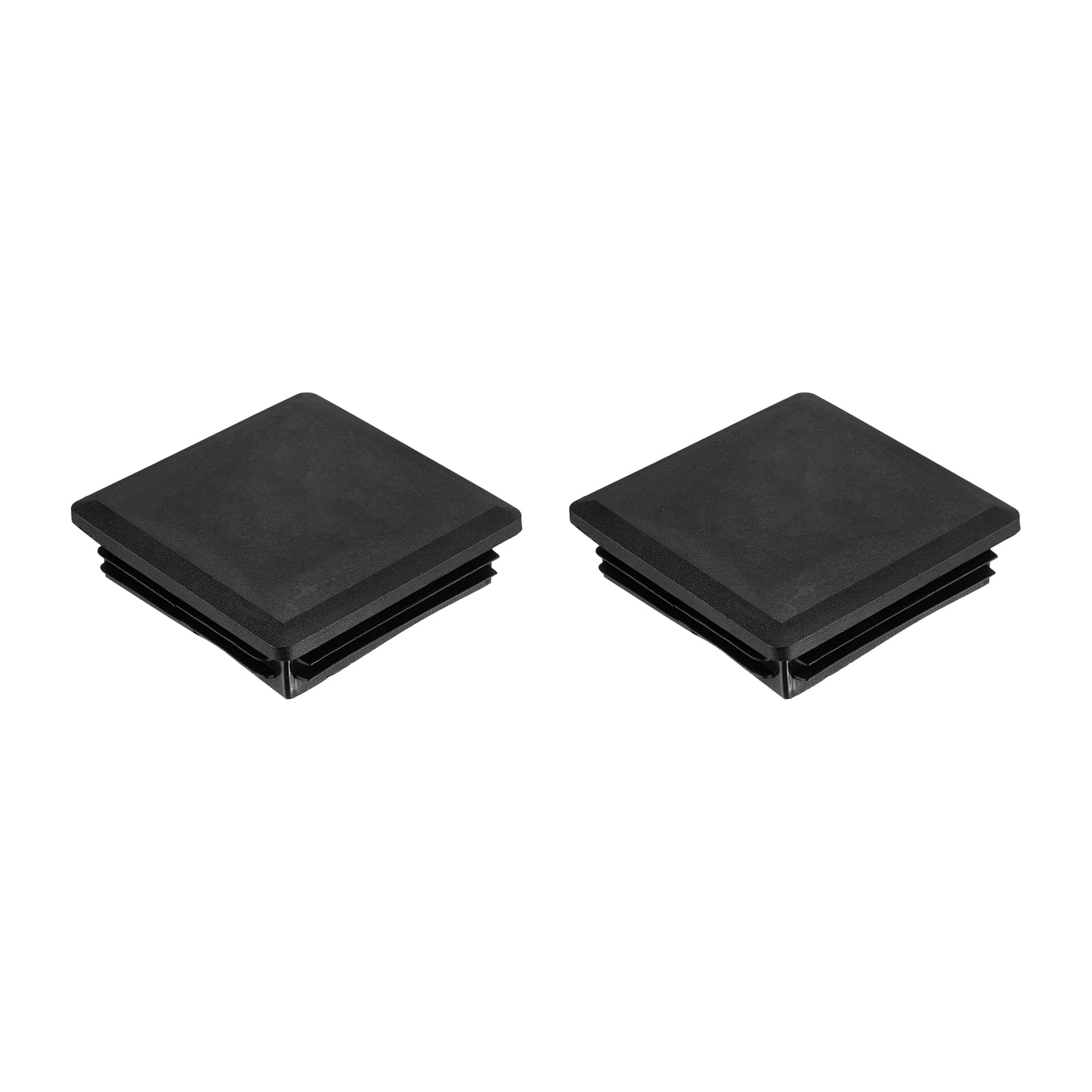uxcell 2Pcs Square Plastic Plugs, 80 x 80mm/3.15 x 3.15inch PE Pipe Tubing End Caps for 72-78mm/2.83-3.07inch Square Tube Furniture Chair Leg, Black