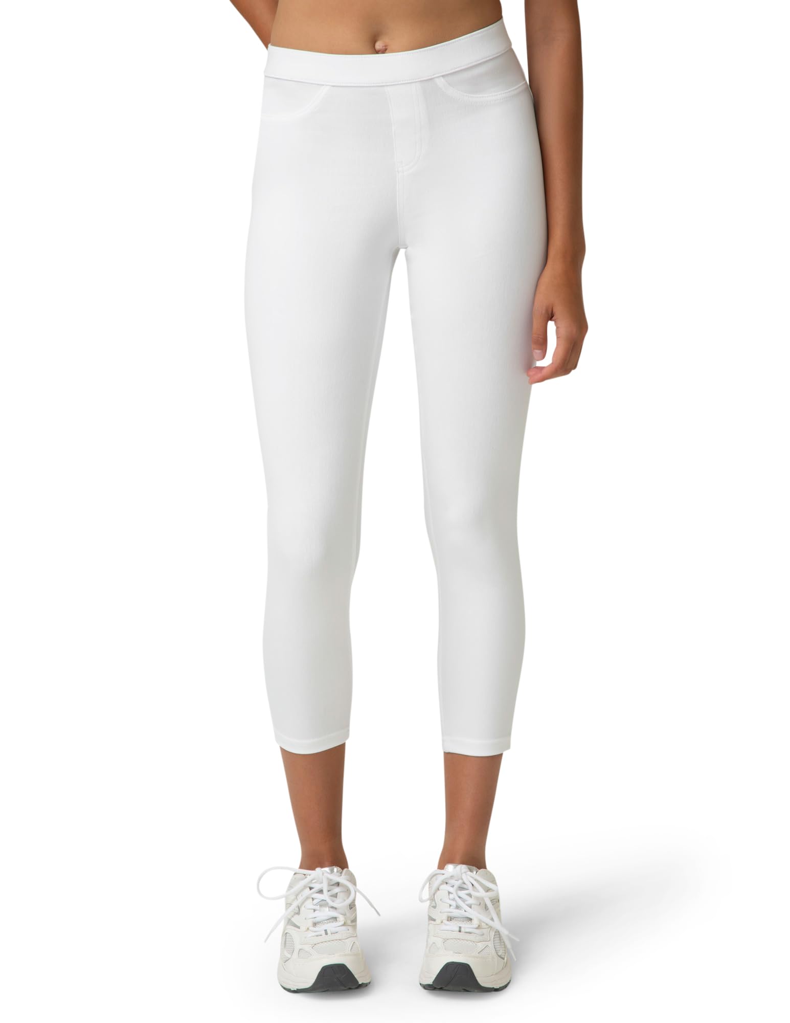 No Nonsense Classic Denim Capri Leggings with Pockets, Comfortable Stretch Pull On Pants - Leggins Mujer