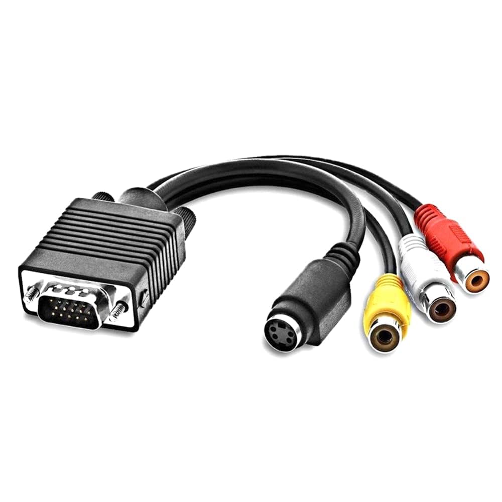 VGA - TV S-Video 3 RCA PC アダプタケーブル Amazon | Like-You VGAからRCAケーブル、VGA から TV Sビデオ 3