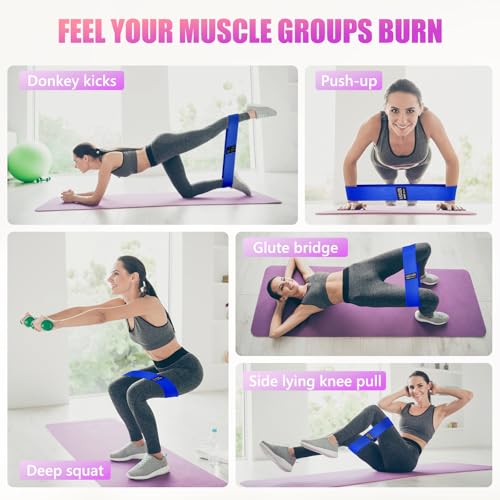 Image of Resistance Bands for Working Out, Exercise Workout Bands for Women & Men, 3 Levels Elastic Stretch Bands for Exercise with Carry Bag for Physical Therapy, Home Fitness, Strength Training, Yoga
