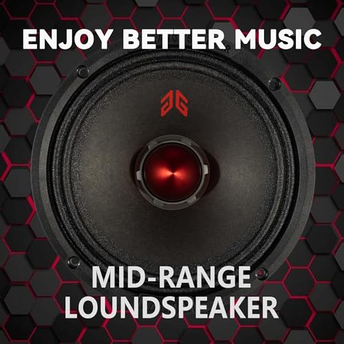 Image of MX65E2 Loudspeaker 6.5 Inch Midrange 480 Watts 4 Ohms Red Bullet, Premium Quality Audio Door Speakers for Car or Truck Stereo Sound System, Black (2 Speakers)