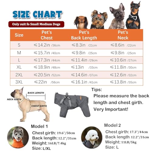 BT Bear Dog Harness Raincoat,Adjustable 4 Legs Dog Jacket with Harness Reflective Jumpsuit Waterproof Coat for Puppy Small Dogs,Laser Grey S - Image 3