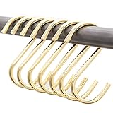  S-Haken aus stabilem Metall - 8 Stück (Gold)