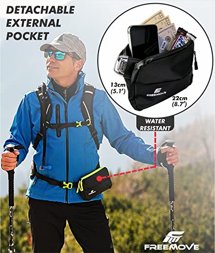 FREEMOVE Sports Backpack Daypack - for Men, Women - Suitable as Hydration Camel Backpack for Hiking, Running or Biking Backpack for MTB Cycling - Water Bladder NOT Included - Thumbnail 4