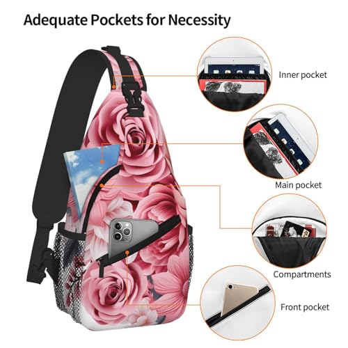 Mochila bandolera cruzada unisex estilo floral miniatura 4
