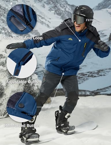 Image of MAGCOMSEN Men's Winter Coats Waterproof Ski Snow Jacket Warm Fleece Jacket Parka Raincoats With Multi-Pockets| Standard Length
