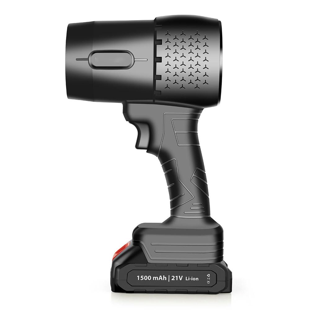 Soplador de hojas de mano con turbina, soplador seco a chorro de 1050 W, regulación de velocidad continua de 5 engranajes, soplador de secador de lavado de autos filtrado de alta potencia de mano, par