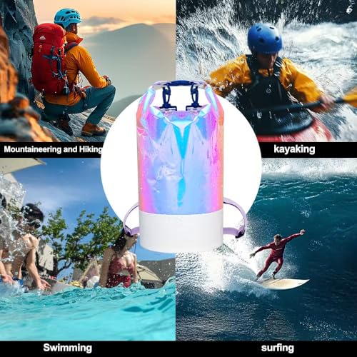 Bolsa Seca Impermeable de PVC Holográfica 20L, Mochila de Dobles Correas, Bolsa Bucket Impermeable para Kayak, Bote y Deportes al Aire Libre miniatura 3