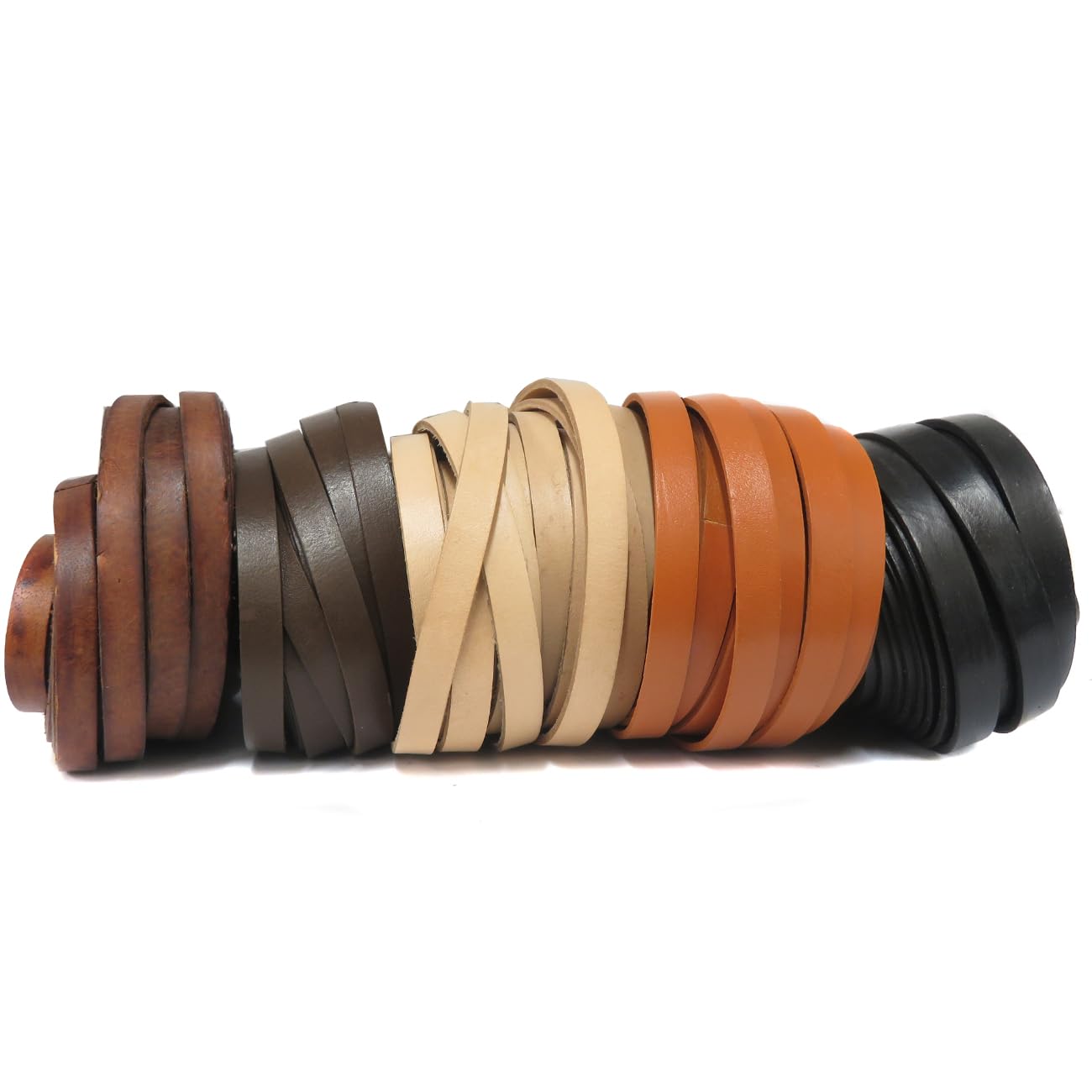 Płaski skórzany pasek 10 mm x 2,5 mm antyczny brąz.