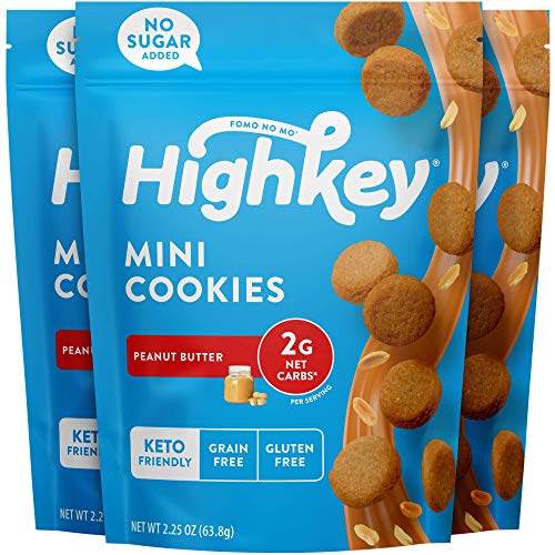 HighKey Snacks Low Carb Protein Cookie - Keto Desserts - No Sugar Added Sweets - Gluten Free Cookies - Ketogenic Dessert Treats - Paleo Friendly Food & Diabetic Snack Foods - Peanut Butter