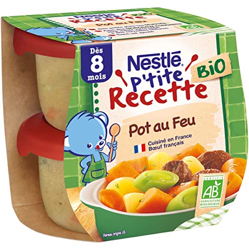 Nestlé Bébé - P'tite Recette Bio Plat complet Légumes du Pot au Feu Bio - dès 8 mois - 2 x 190g