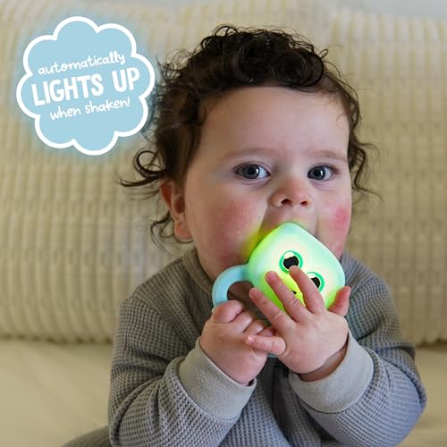 Glo Pals Light-Up Rattle – Sensory Baby Rattle Toy that Glows 7 Fun Colors – Soft Silicone Toy for Babies – Baby Rattle – Blair - Image 2