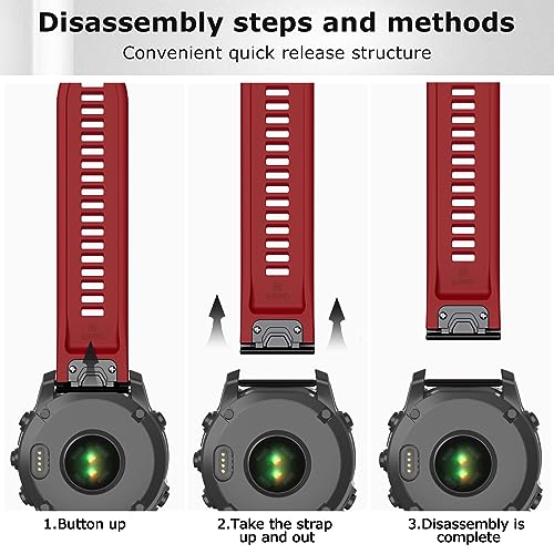 MYSNBKN 26 mm Quick Fit Strap for Fenix 8 51 mm/Fenix 7X/Fenix 6X/Fenix 6X Pro/Fenix 5X/Fenix 5X Plus/Fenix 3/Fenix 3 HR - Image 2