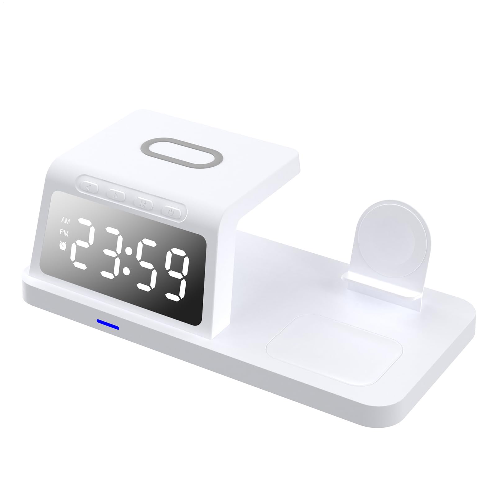 Bedside Charging Station – Wireless Fast Power Hub, ABS Construction, Alarm Clock Energy Center, Muļti Devices Power Organizer, Desktop Charge Control Unit | P