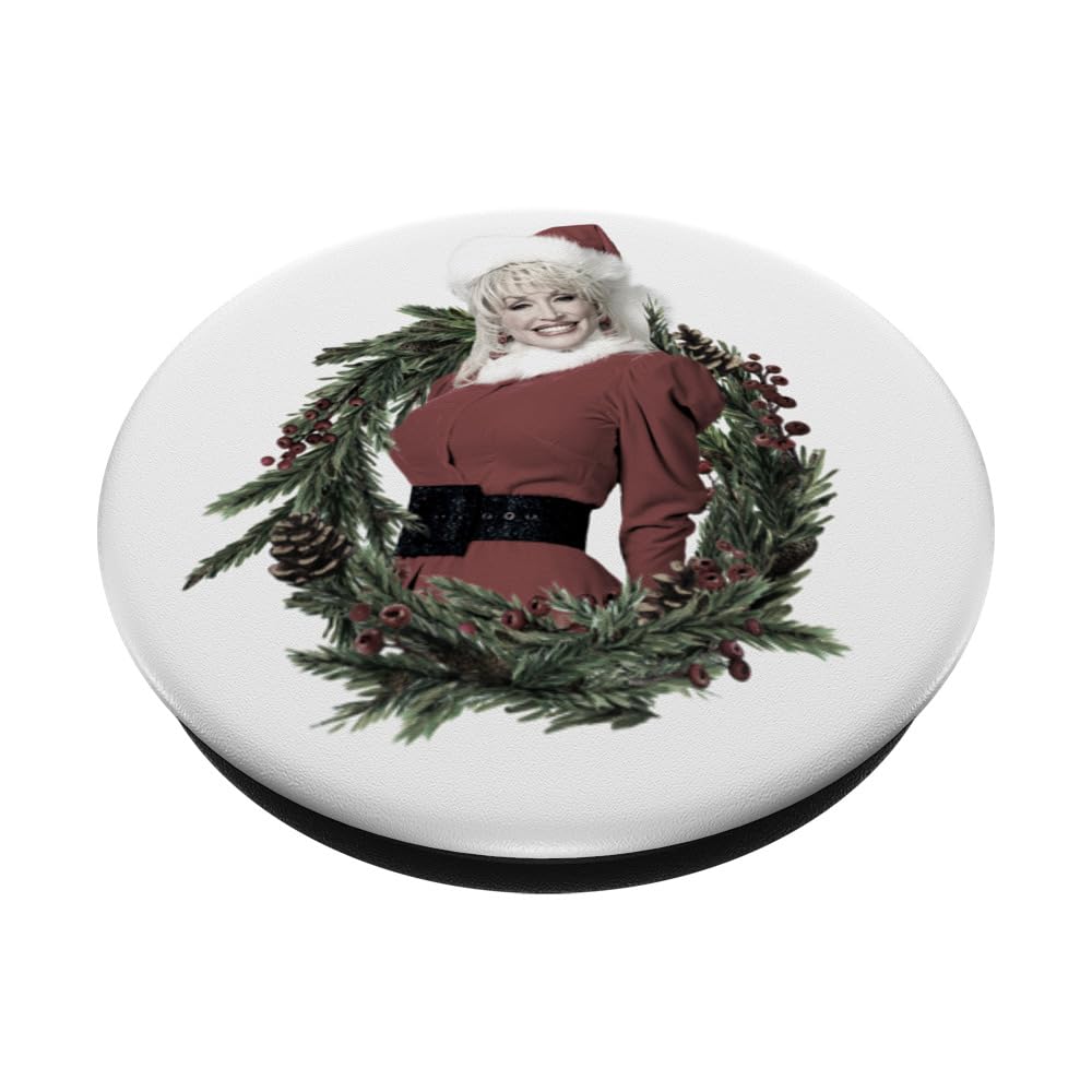 Dolly Parton Christmas Wreath PopSockets Adhesive PopGrip, Black - Image 2