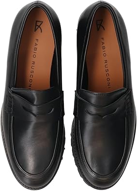 極美品 現行 ファビオルスコーニ 厚底 軽量 タンクソール ローファー ファビオルスコーニ FABIO RUSCONI 軽量タンクソールローファー