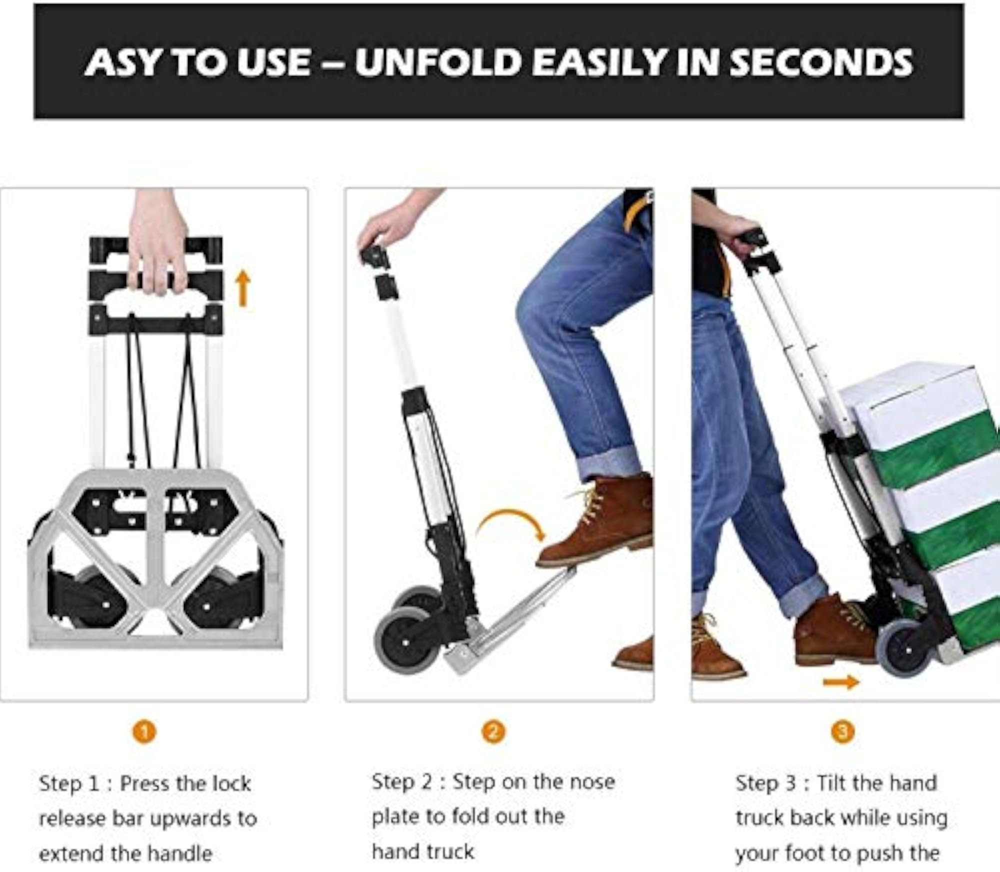 Heavy Duty Foldable Metal & Aluminium Trolley Cart