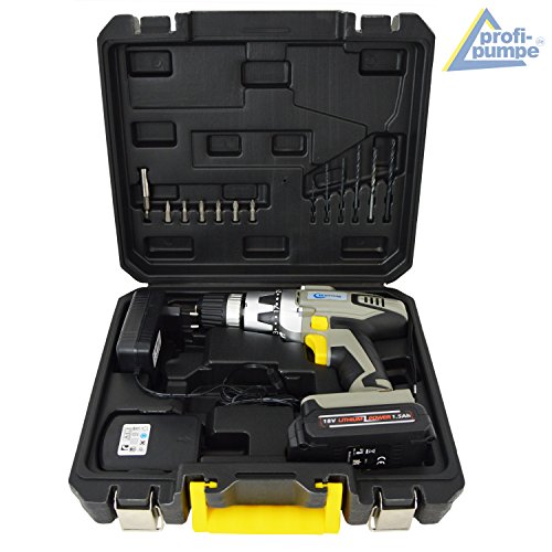 Akkuschrauber AKKUBOHRSCHRAUBER SET AKKU BIT SCHRAUBER AKKUBOHRER 2GANG PROFI-OPTI-DRILL 18V Li-Ion 1500mAh GUTE QUALITÄT, 1Std-Schnell-Ladegerät, SPITZE in PREIS-LEISTUNG! mit Bohrer & BITS – Bild 3