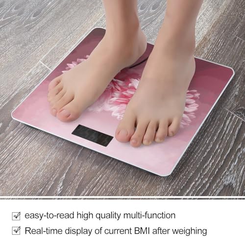 Báscula de baño digital con diseño floral rosa miniatura 5
