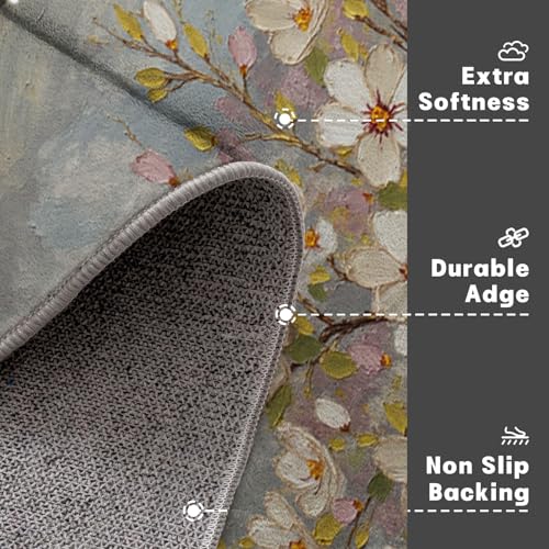 Tapis cuisine devant évier lavable et imprimé paysage d'arbres - 4