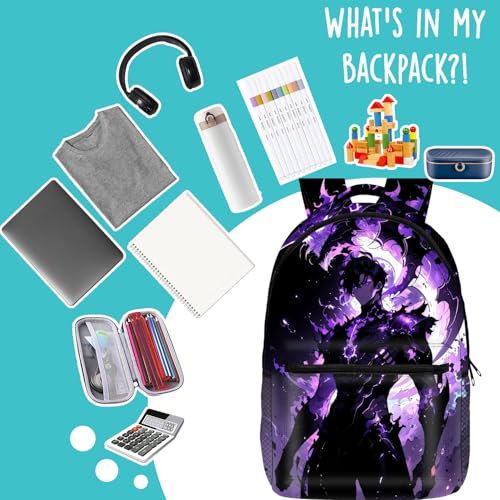 Sac à dos d'écolier Solo Leveling pour le collège et les sorties