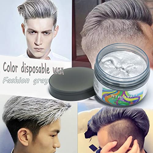 Htruiya Grey Temporary Disposable Hair Colour Wax Washable Hair Color Pomades Mud For Halloween Party Christmas Hairstyle #TOP1