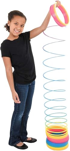Miniatura 3 de Juguete de resorte helicoidal de arco iris gigante, juguete mágico gigante de 6 pulgadas para niños, un enorme juguete clásico para niños y niñas,