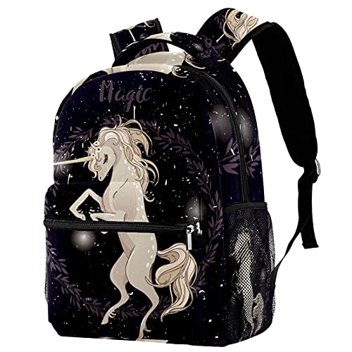 Sac à dos licorne avec compartiment ordinateur et grand rangement 4 zips
