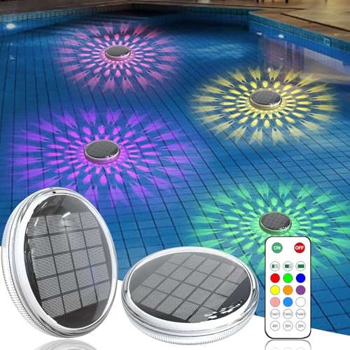 Lampe solaire flottante IPX7 rechargeable lot de 2 avec télécommande