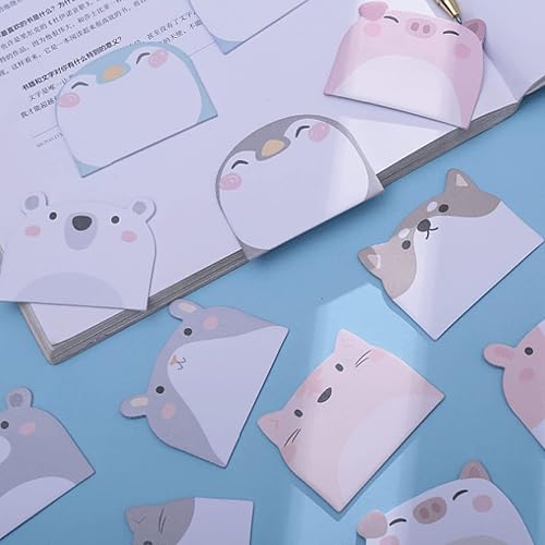 Miniatura 3 de Paquete de 6 notas adhesivas de animales de dibujos animados, juego de notas autoadhesivas de animales de dibujos animados, notas de escritura para