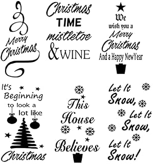 6X Christmas Vinyl Decal Sticker Wine Glass Mug Bottle Gift Window Car Ch 02