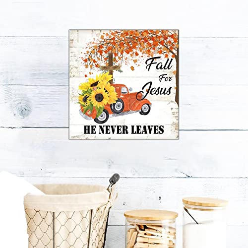 Décoration murale à suspendre citrouille et feuilles d'automne en bois
