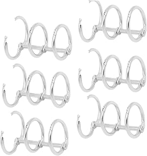 CRAFTHROU 6 Peças De Fichário De Metal Com Três Furos Clipes De Encadernação De Metal Anéis De Folhas Soltas Anéis De Caderno 3 Furos Anéis De Livro Anel De Pressão Articulado