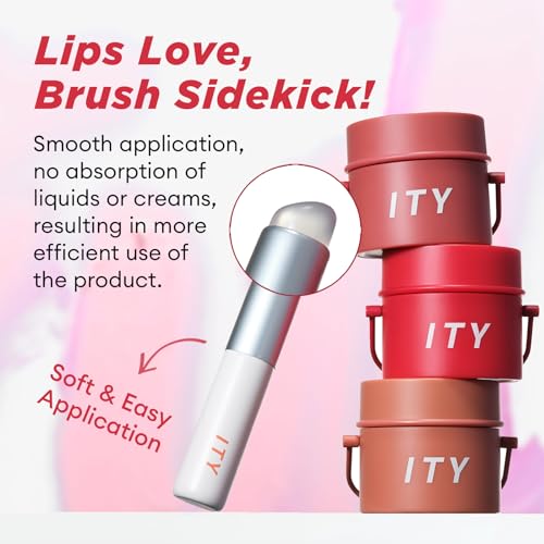 Image of ITY Velvet Matte Finish Lip Stain-Mousse Textured Pudding Pot Lip Clay with Brush, Nude Shade, Dual-Use as Lipstick and Blush, Conceals Lip Lines, Rich Pigment, 0.21 oz (6g) in Papaya Dream